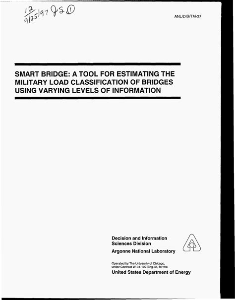 SMART BRIDGE: A tool for estimating the military load 